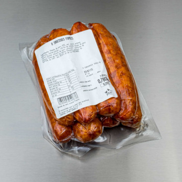 Saucisse fumée 750 g env. (8 saucisses de 90 g)