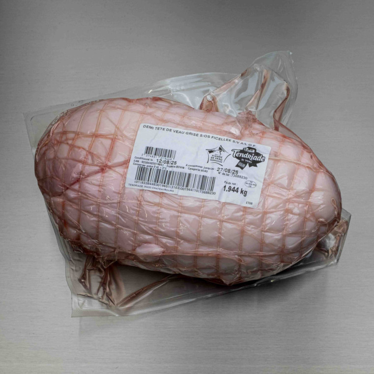 Demi-t&ecirc;te de veau grise sans os ficel&eacute;e 1kg900 env. | Calidel Pro