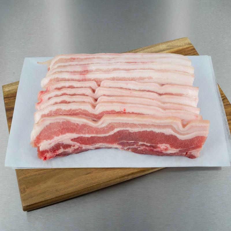 Poitrine de porc avec os tranch&eacute;e 800 g env. (8 tranches de 100 g) | Calidel Pro