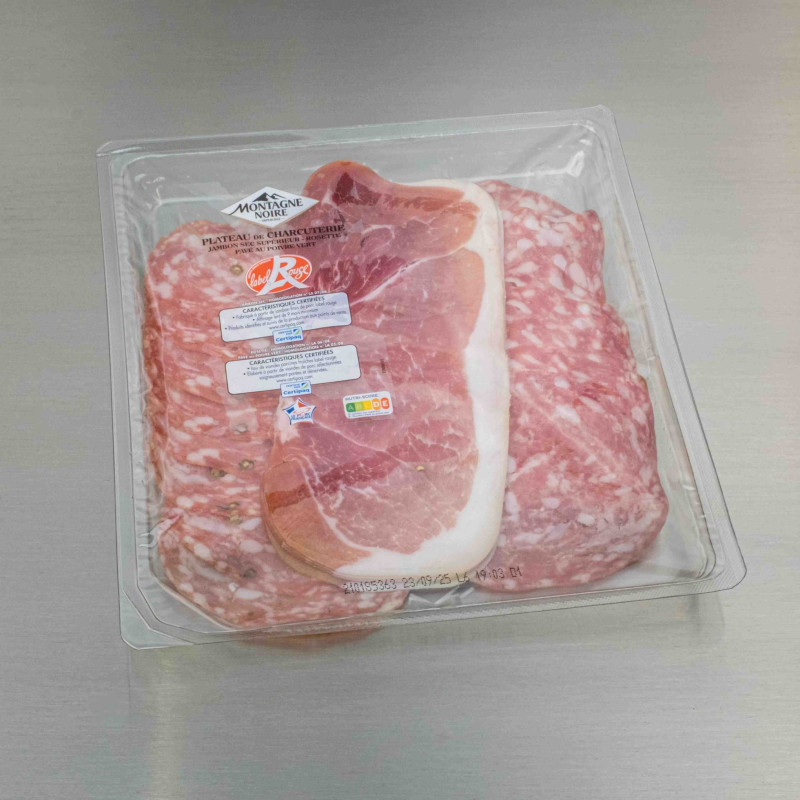 Assortiment 4 tranches de jambon sec, 4 rosettes, 4 pavés natures | Calidel Pro Assortiment 4 tranches de jambon sec, 4 rosettes, 4 pavés natures | Calidel Pro
