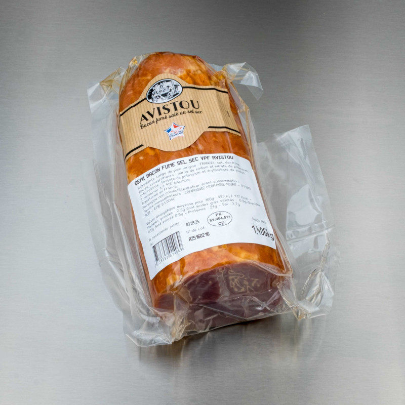 Demi bacon au sel sec et fumé au bois de hêtre 1kg400 env. | Calidel Pro Demi bacon au sel sec et fumé au bois de hêtre 1kg400 env. | Calidel Pro