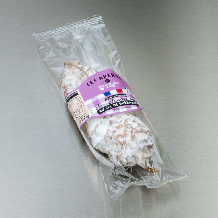 Saucisson sec au sel de Gu&eacute;rande 150 g | Calidel Pro