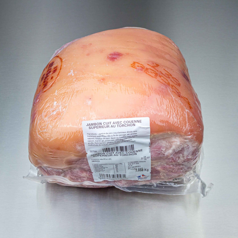 Jambon cuit supérieur avec couenne au torchon 6kg900 env. | Calidel Pro Jambon cuit supérieur avec couenne au torchon 6kg900 env. | Calidel Pro