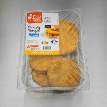 Filets de poulet panés crousty burger 720 g (6 pièces de 120 g)