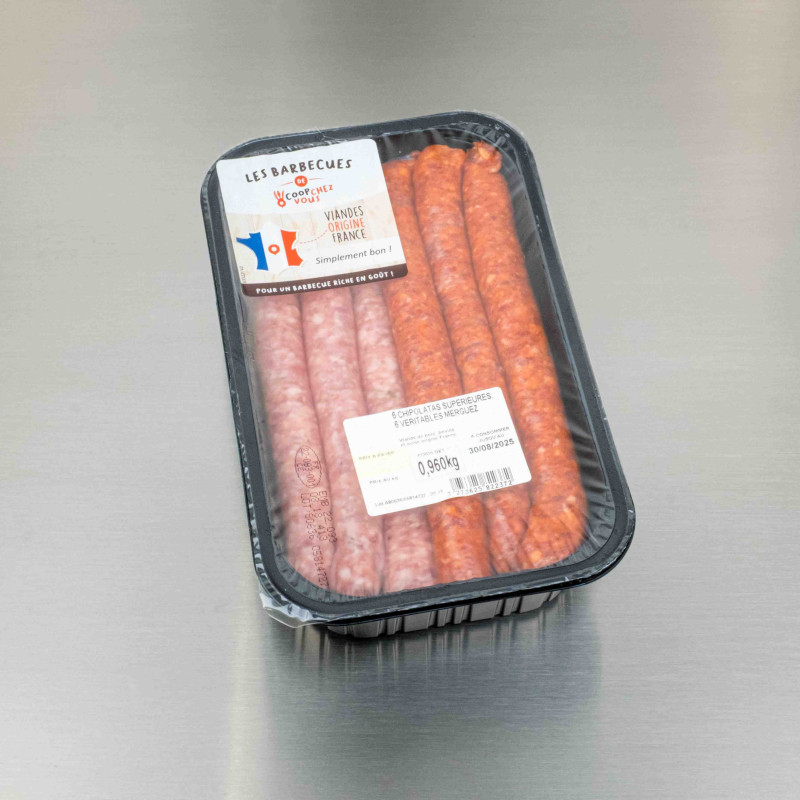 Assortiment 6 chipolatas / 6 merguez | Calidel Pro Assortiment 6 chipolatas / 6 merguez | Calidel Pro