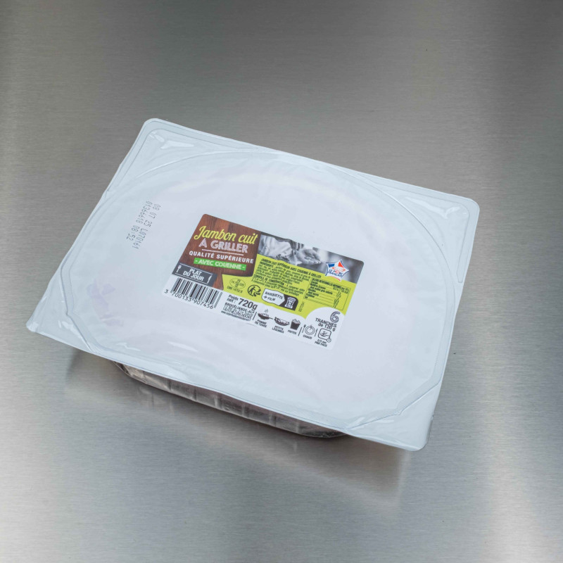 Jambon cuit supérieur à griller avec couenne 720 g (6 tranches de 120 g) | Calidel Pro Jambon cuit supérieur à griller avec couenne 720 g (6 tranches de 120 g) | Calidel Pro