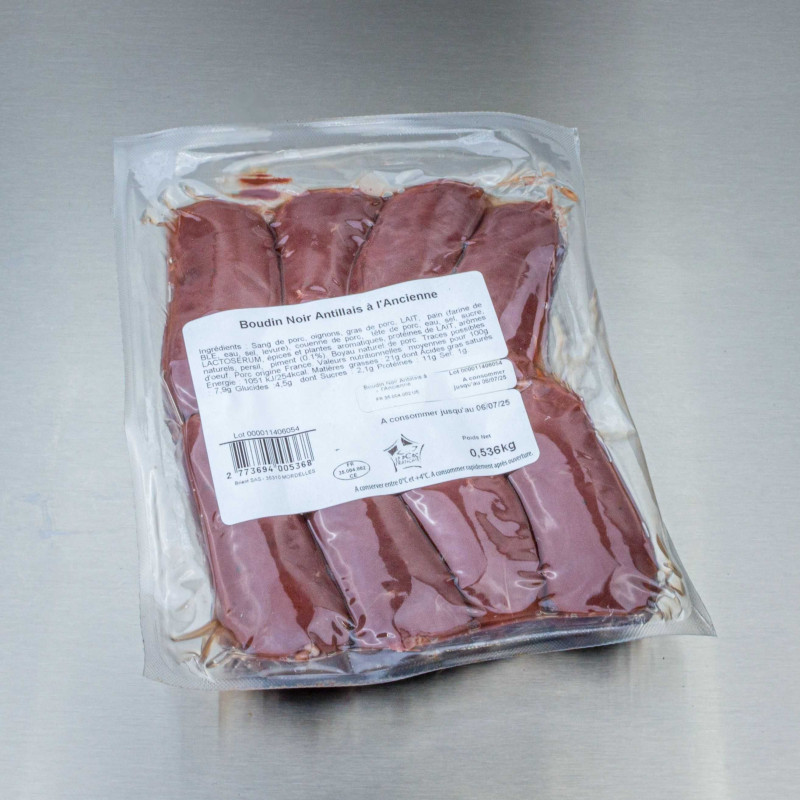 Boudin noir antillais à l'ancienne 500 g env. (8 boudins de 60 g) | Calidel Pro Boudin noir antillais à l'ancienne 500 g env. (8 boudins de 60 g) | Calidel Pro