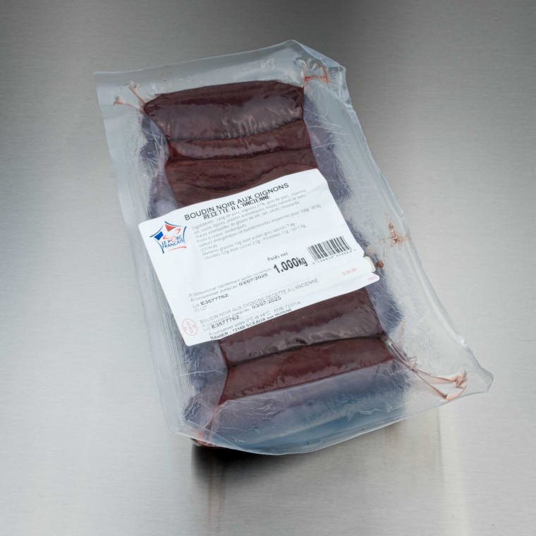 Boudin noir aux oignons recette &agrave; l'ancienne 1 kg (8 boudins de 125 g) | Calidel Pro