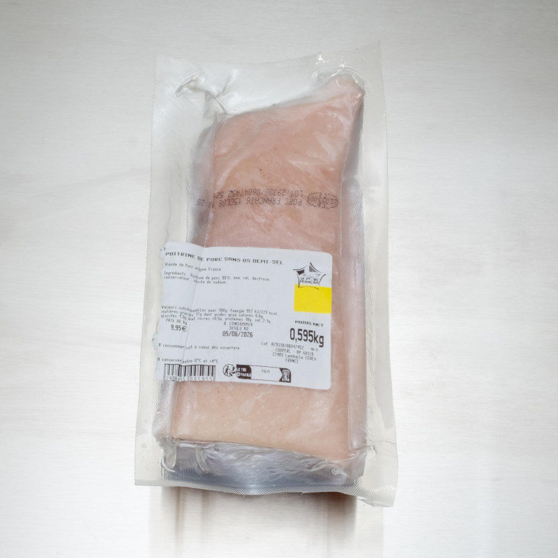 Poitrine de porc demi-sel cuite 700 g env. | Calidel Pro Poitrine de porc demi-sel cuite 700 g env. | Calidel Pro